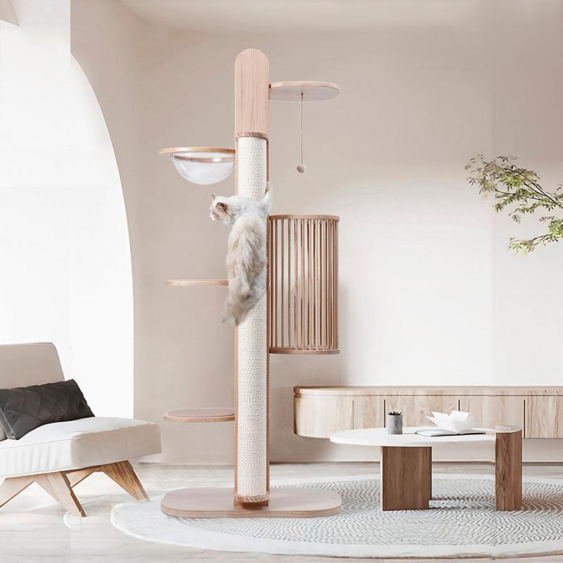 Meoooow 貓跳台爬架|實木|蔦屋|四層含太空艙 - LOVE PET FAMILY