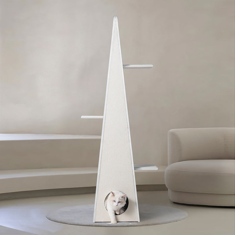 Meoooow 貓跳台爬架|實木|雲梯|雲朵白 - LOVE PET FAMILY