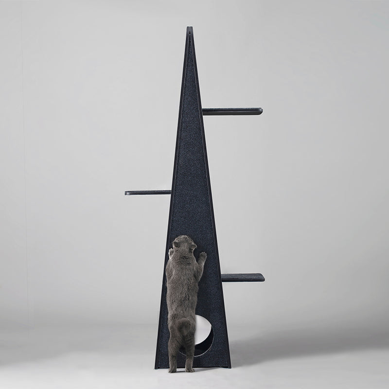 Meoooow 貓跳台爬架|實木|雲梯|黎明黑 - LOVE PET FAMILY