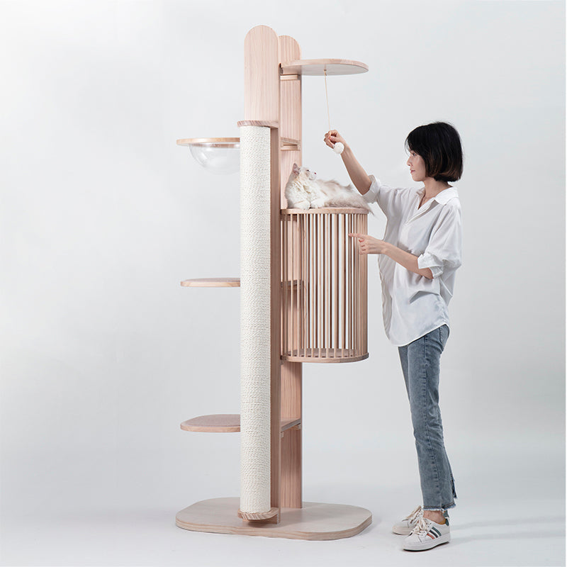 Meoooow 貓跳台爬架|實木|蔦屋|四層含太空艙 - LOVE PET FAMILY