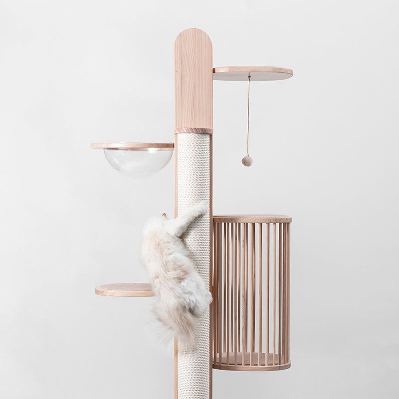 Meoooow 貓跳台爬架|實木|蔦屋|四層含太空艙 - LOVE PET FAMILY