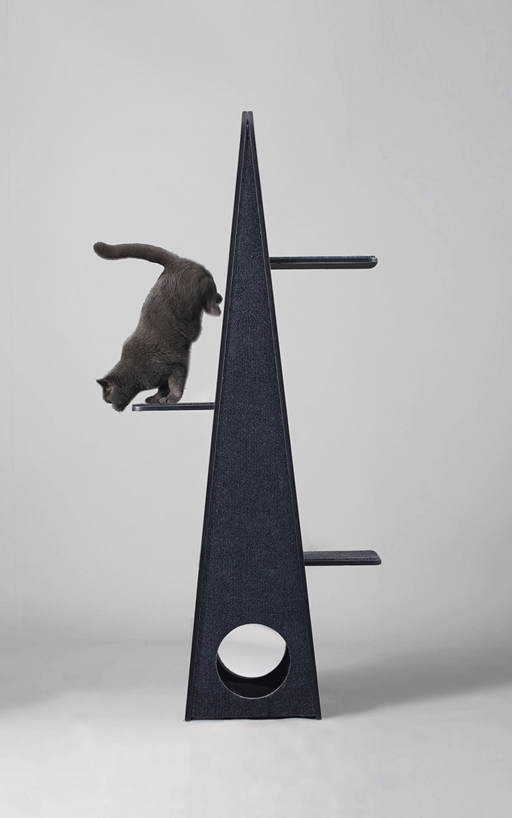 Meoooow 貓跳台爬架|實木|雲梯|黎明黑 - LOVE PET FAMILY