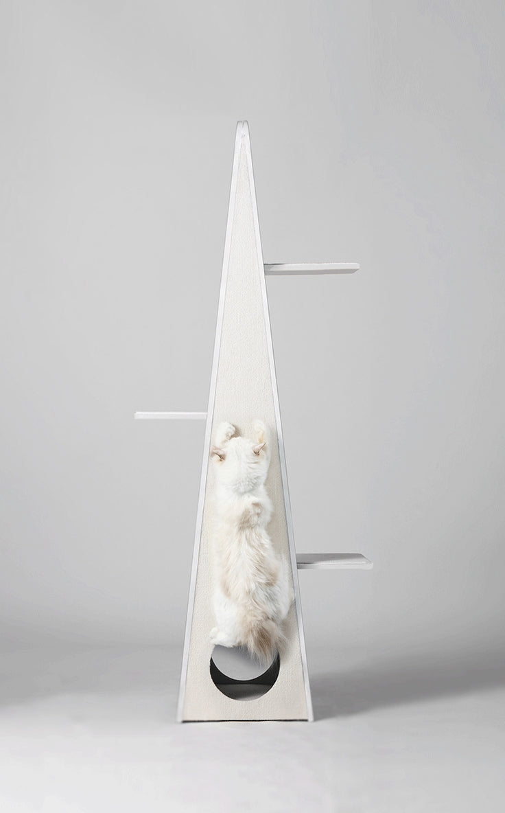 Meoooow 貓跳台爬架|實木|雲梯|雲朵白 - LOVE PET FAMILY