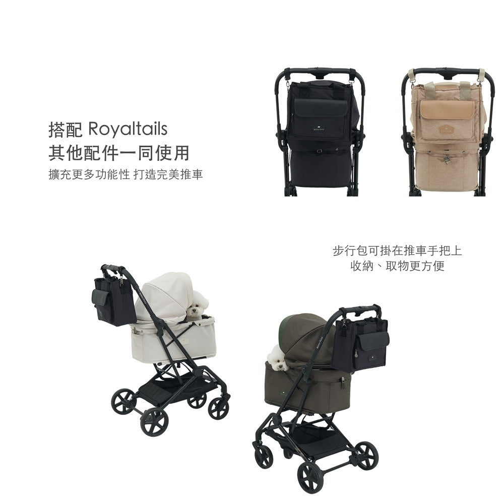 韓國 Royaltails 雙開敞篷寵物推車 Florence Plus|一秒自動收車|黎明黑 - 高品質寵物推車 - 特價 $TWD 15120|LOVE PET FAMILY