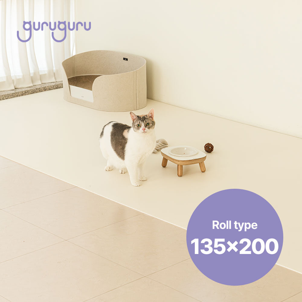 韓國 guruguru 捲式寵物防滑防水地墊|奶油白 - 高品質寵物防滑地墊 - 特價 $TWD 2780|LOVE PET FAMILY