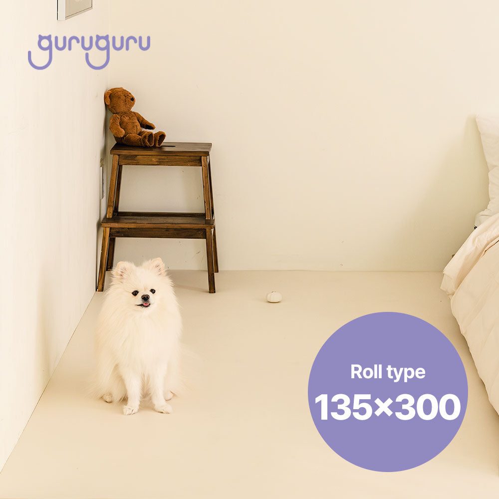 韓國 guruguru 捲式寵物防滑防水地墊|奶油白 - 高品質寵物防滑地墊 - 特價 $TWD 2780|LOVE PET FAMILY