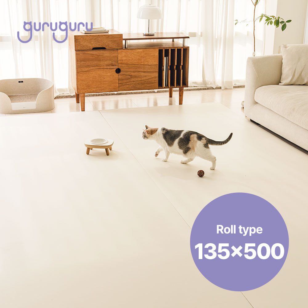 韓國 guruguru 捲式寵物防滑防水地墊|奶油白 - 高品質寵物防滑地墊 - 特價 $TWD 2780|LOVE PET FAMILY