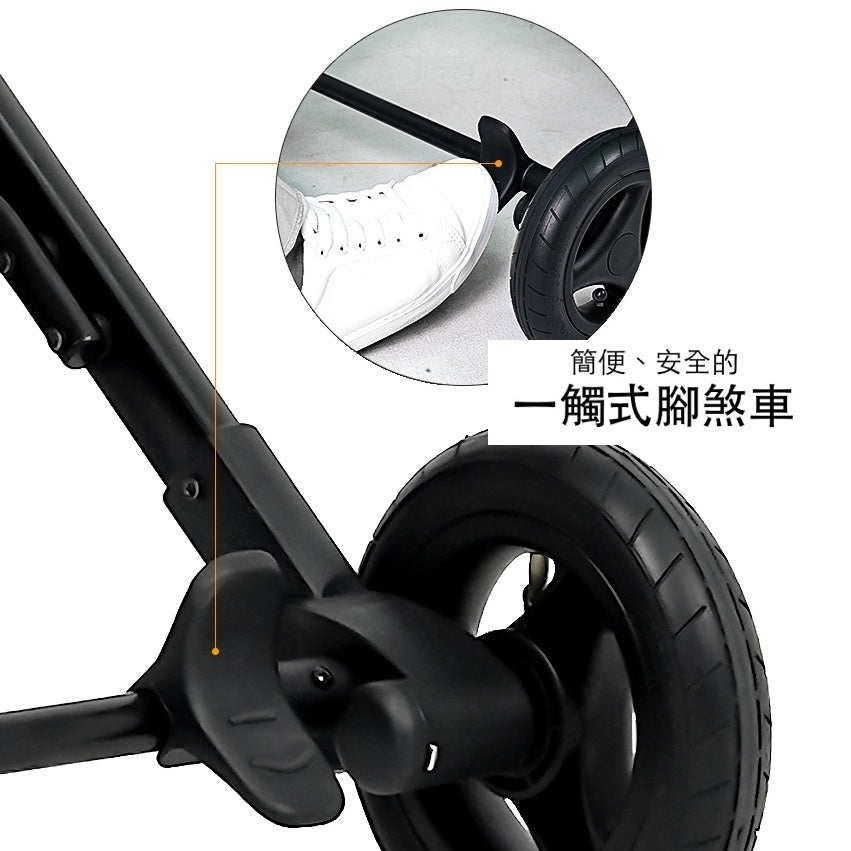 韓國 Rottie 雙開敞篷氣輪寵物推車 Noblesse Dome A |一秒自動收車|沙漠棕 - 高品質寵物推車 - 特價 $TWD 12750|LOVE PET FAMILY