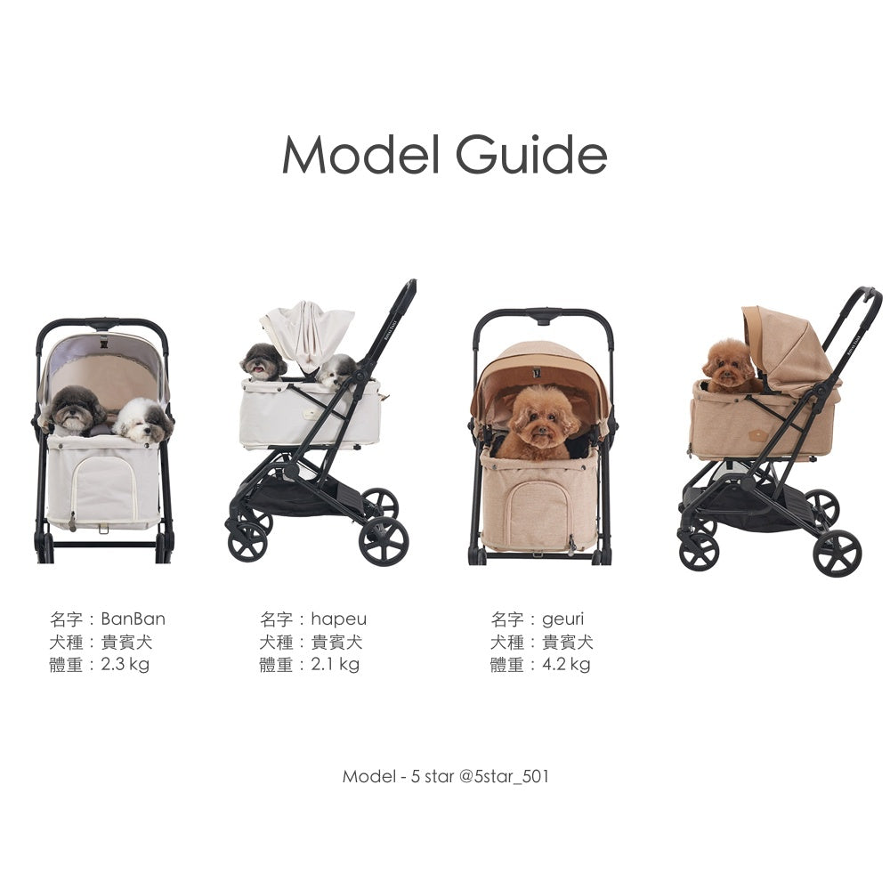 韓國 Royaltails 雙開敞篷寵物推車 Florence Plus|一秒自動收車|黎明黑 - 高品質寵物推車 - 特價 $TWD 15120|LOVE PET FAMILY