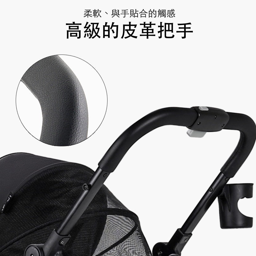 韓國 Rottie 雙開敞篷氣輪寵物推車 Noblesse Dome A |一秒自動收車|沙漠棕 - 高品質寵物推車 - 特價 $TWD 12750|LOVE PET FAMILY