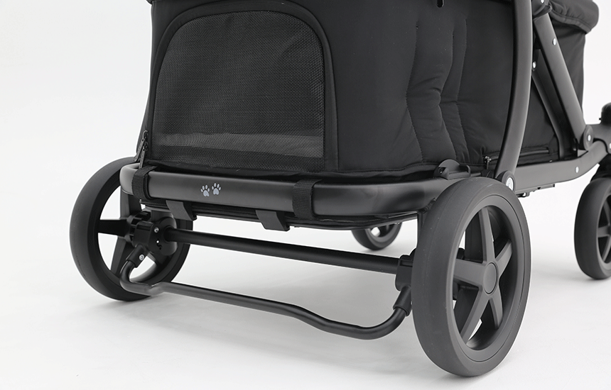 韓國 POMPOLARR PET 低重心雙開敞篷寵物推車|一秒自動收車|黎明黑 - 高品質寵物推車 - 特價 $TWD 18800|LOVE PET FAMILY