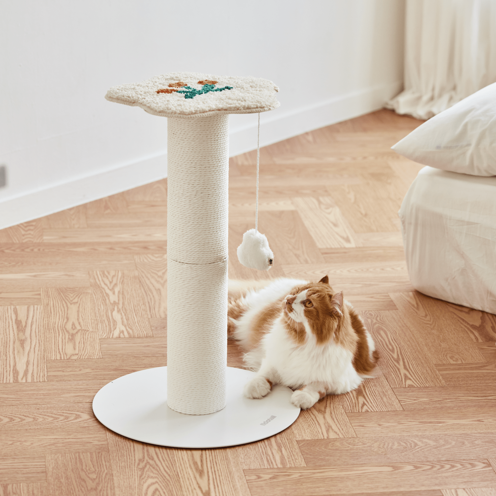 韓國 Fidotail 簇絨墊麻繩貓抓柱|兩層 61cm - 高品質寵物窩 - 特價 $TWD 1080|LOVE PET FAMILY