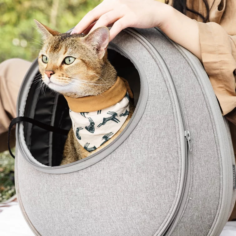 小宅生活 Housmall Living 一包兩用 EGGY 小宅包|優雅淺灰 - 高品質寵物背包 - 特價 $TWD 3230|LOVE PET FAMILY