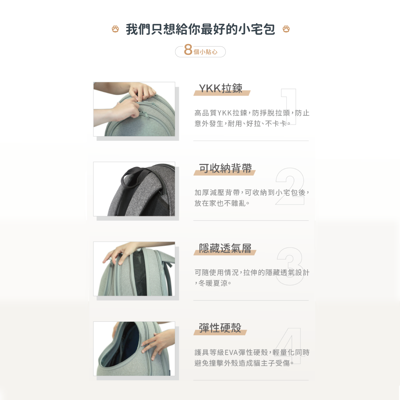 小宅生活 Housmall Living 一包兩用 EGGY 小宅包|沈穩深灰 - 高品質寵物背包 - 特價 $TWD 3060|LOVE PET FAMILY