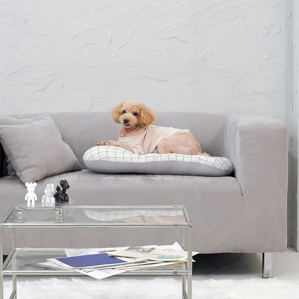 韓國 Rottie 寵物推車配件推車座艙墊|格紋灰 - LOVE PET FAMILY