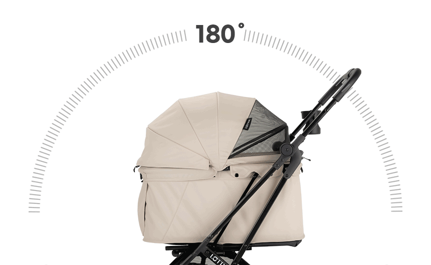 韓国 Rottie ダブルオープンエアホイール ペットベビーカー ノブレスドームA|1秒で自動閉まる|デザートブラウン