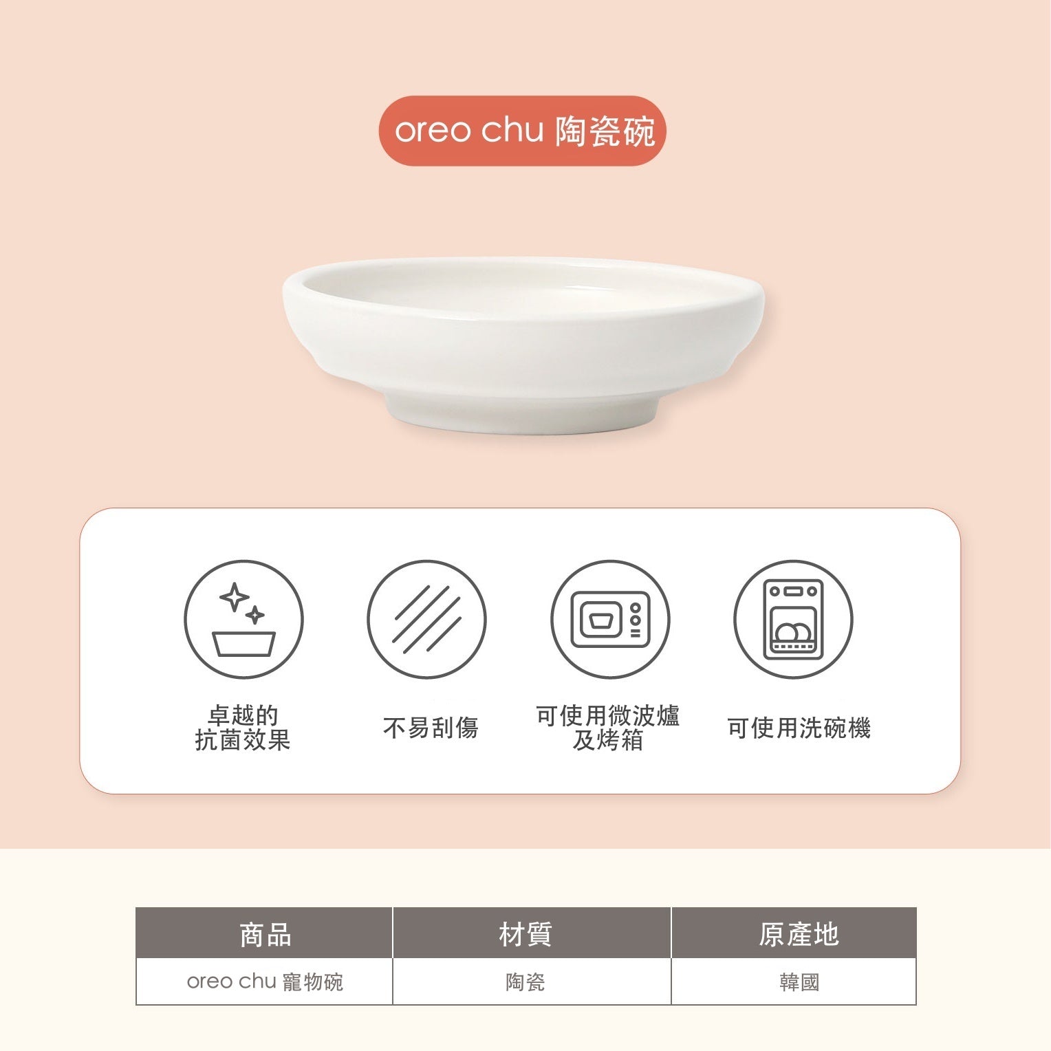 韓國 inherent 陶瓷寵物碗 oreo chu - 高品質寵物碗架組 - 特價 $TWD 1272|LOVE PET FAMILY