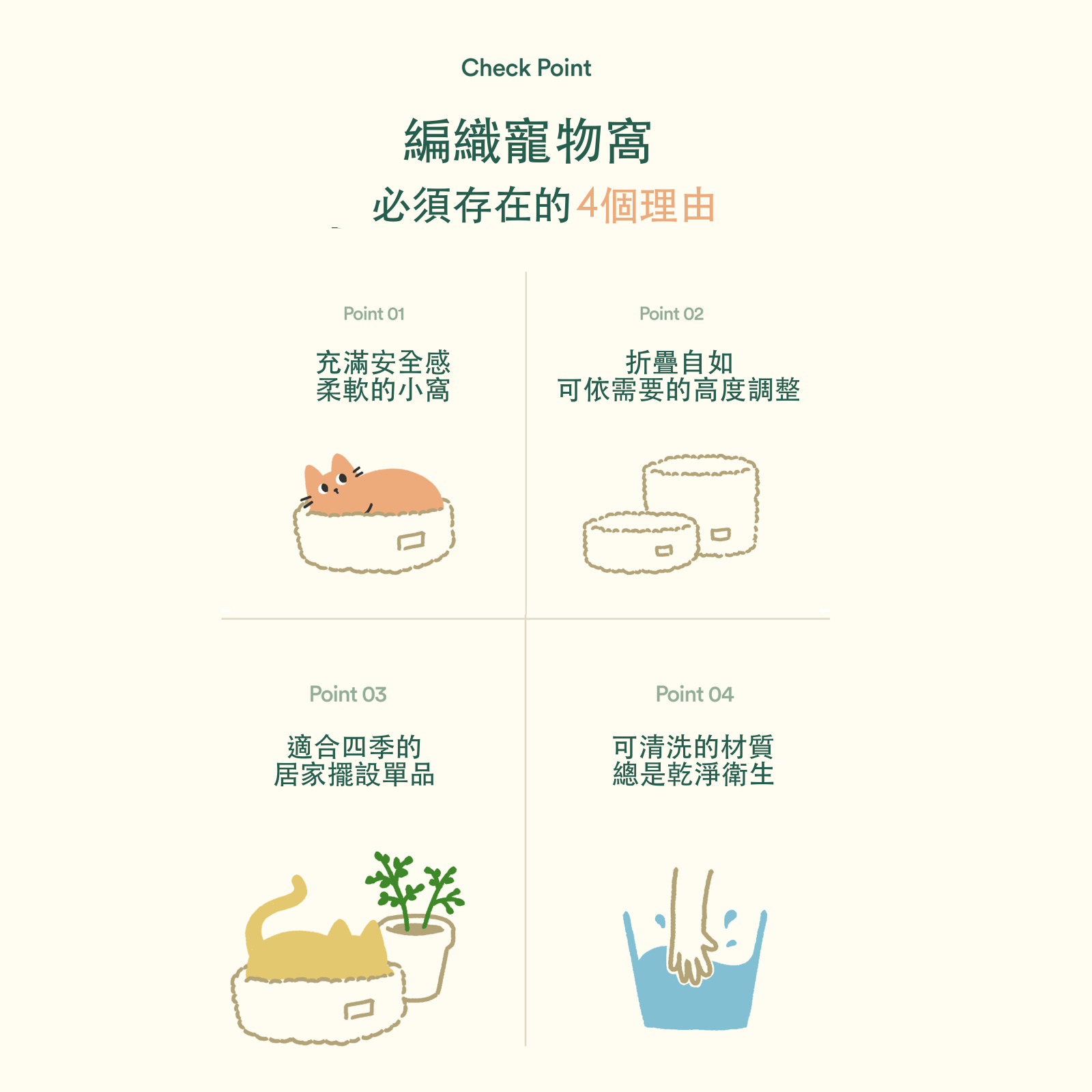 韓國 Fidotail 折疊編織貓窩狗窩寵物窩 - 高品質寵物窩 - 特價 $TWD 1080|LOVE PET FAMILY