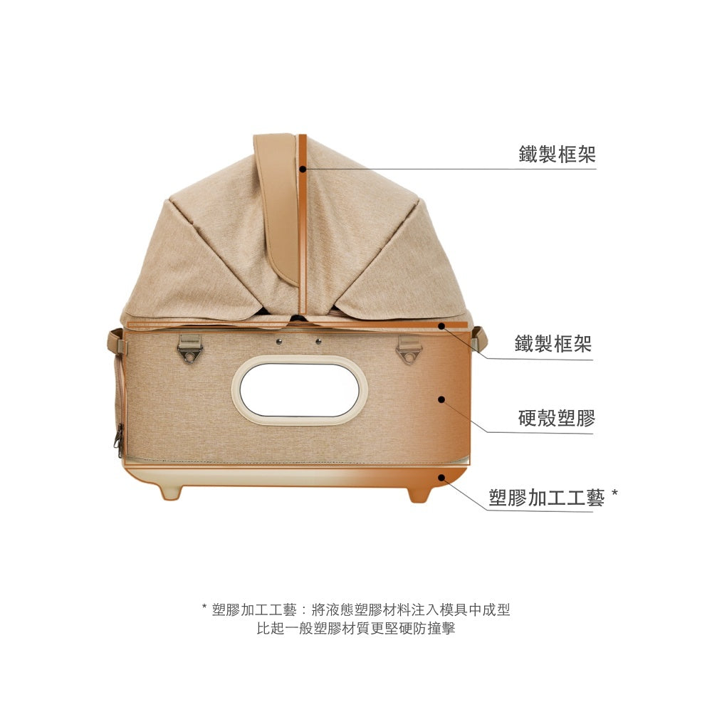 韓國 Royaltails 雙開敞篷寵物推車 Grace Plus|一車三用 分離式提籃| 奶茶米 - 高品質寵物推車 - 特價 $TWD 20520|LOVE PET FAMILY