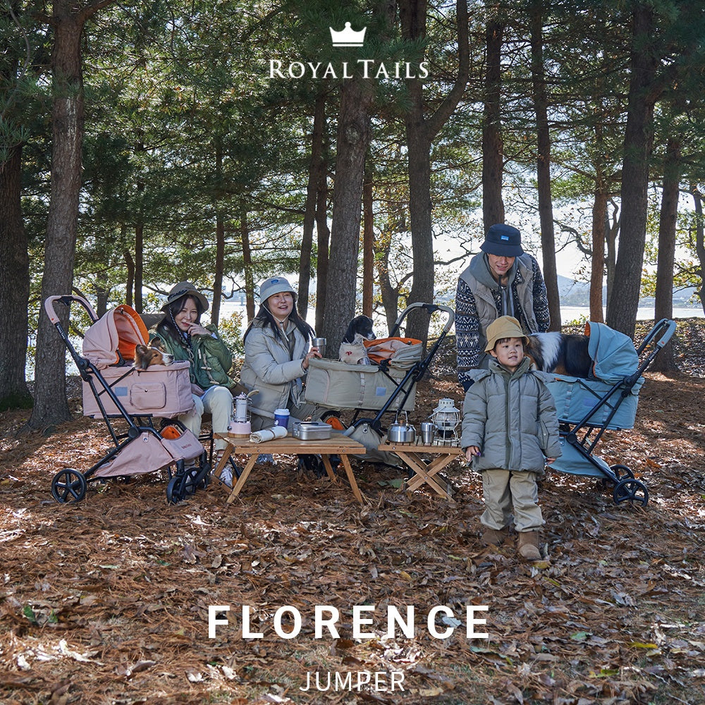 韓國 Royaltails 雙開敞篷防水布寵物推車 Florence Jumper|一秒自動收車|玫瑰粉 - 高品質寵物推車 - 特價 $TWD 15120|LOVE PET FAMILY