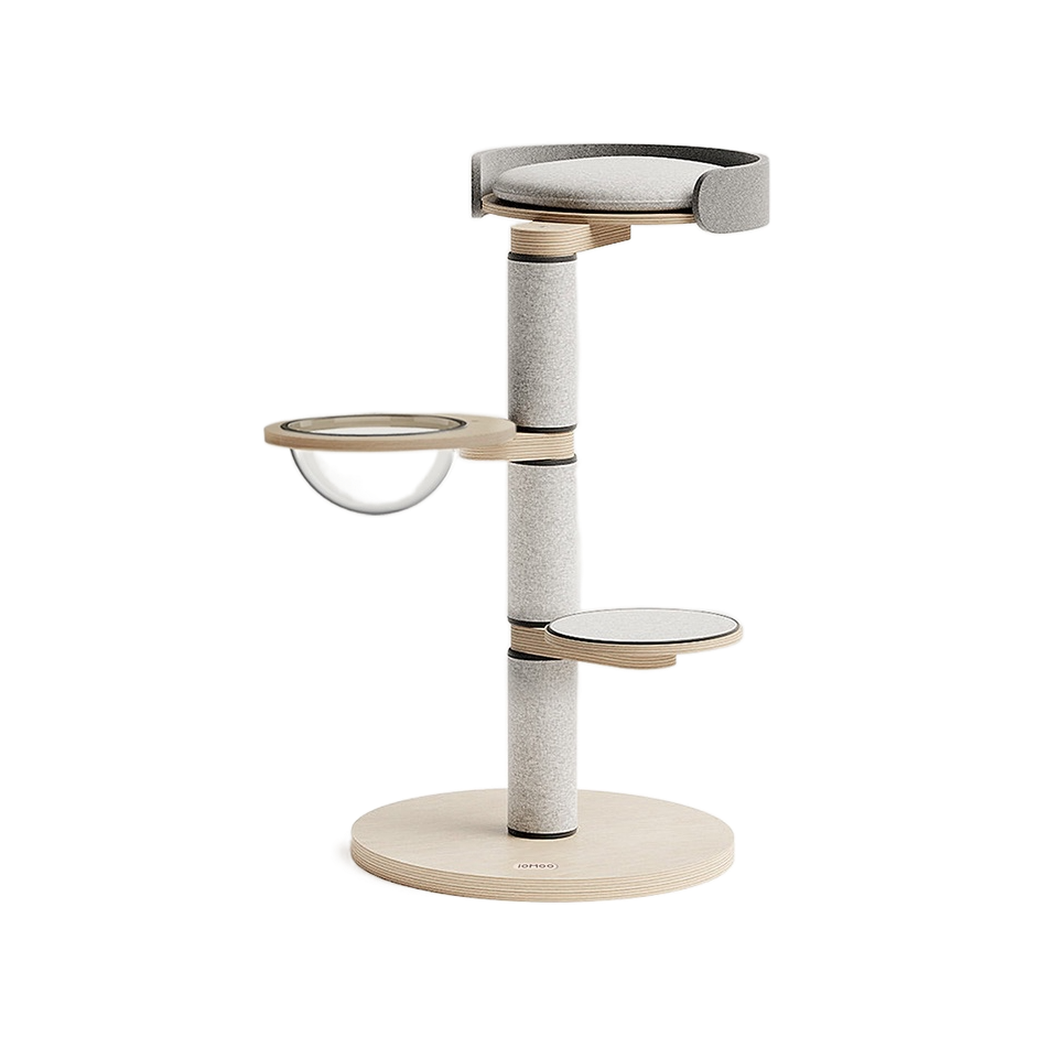 丹麥 LOMOO 貓跳台爬架|實木|三層含太空艙 - LOVE PET FAMILY