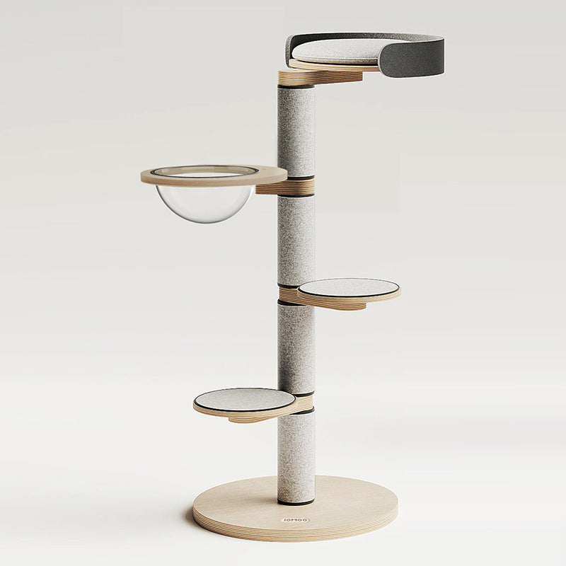 丹麥 LOMOO 貓跳台爬架|實木|三層含太空艙 - LOVE PET FAMILY