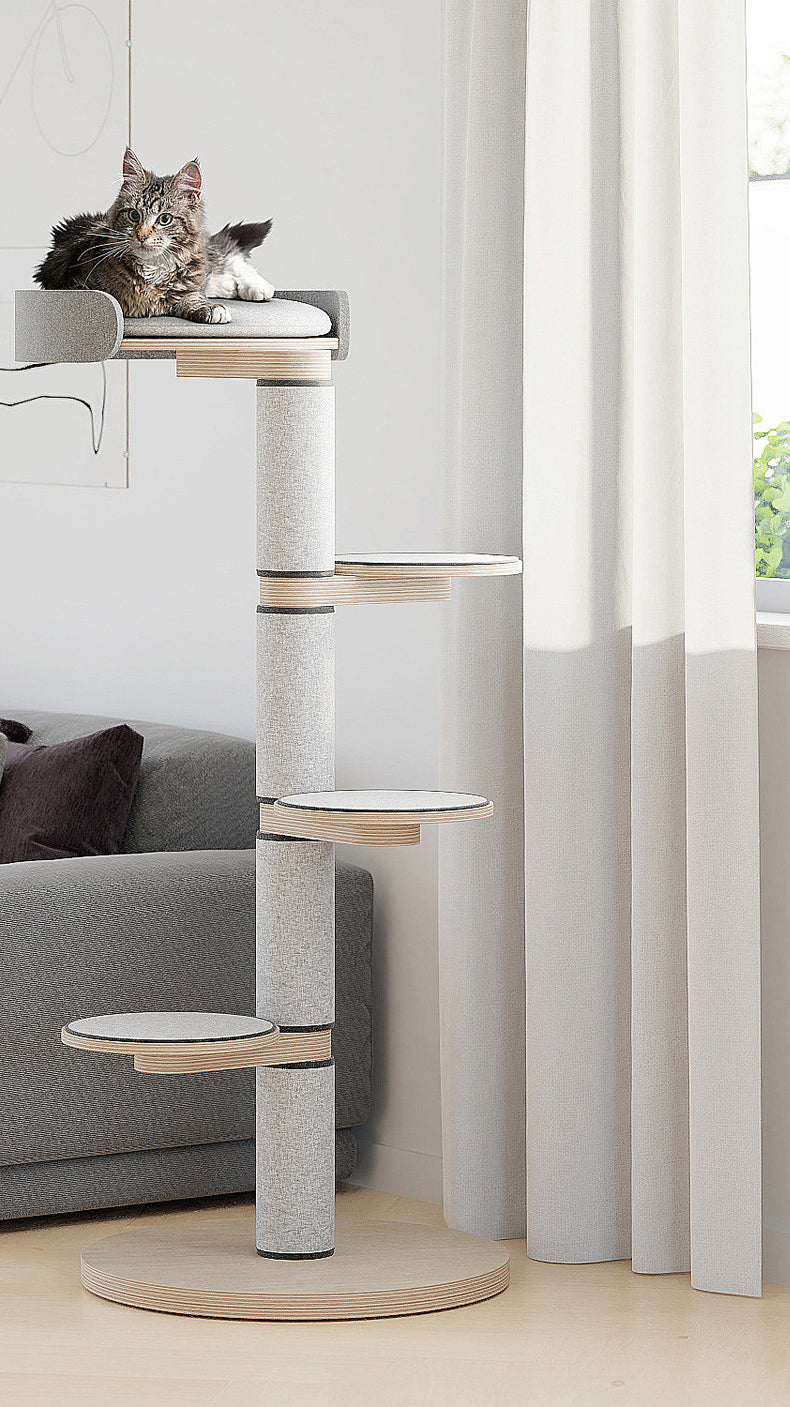 丹麥 LOMOO 貓跳台爬架|實木|三層含太空艙 - LOVE PET FAMILY