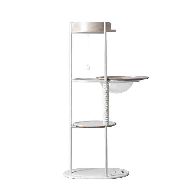 Meoooow Cat Jumping Platform｜Solid Wood Marble｜Gemini｜Cloud White