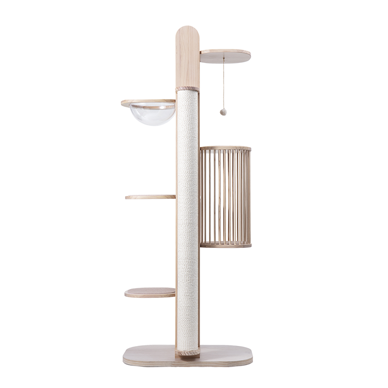 Meoooow 貓跳台爬架|實木|蔦屋|四層含太空艙 - LOVE PET FAMILY