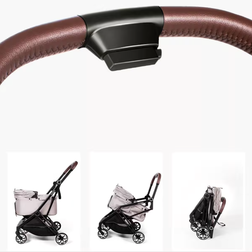 日本 Uppapets 雙開敞篷寵物推車 Nero|一秒自動收車|大地棕 - LOVE PET FAMILY