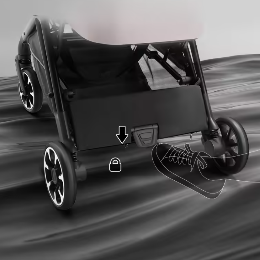 日本 Uppapets 雙開敞篷寵物推車 Nero|一秒自動收車|大地棕 - 高品質寵物推車 - 特價 $TWD 6200|LOVE PET FAMILY