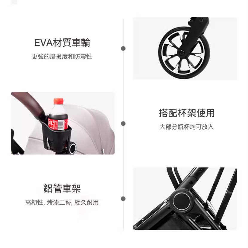 日本 Uppapets 雙開敞篷寵物推車 Nero|一秒自動收車|大地棕 - 高品質寵物推車 - 特價 $TWD 6200|LOVE PET FAMILY