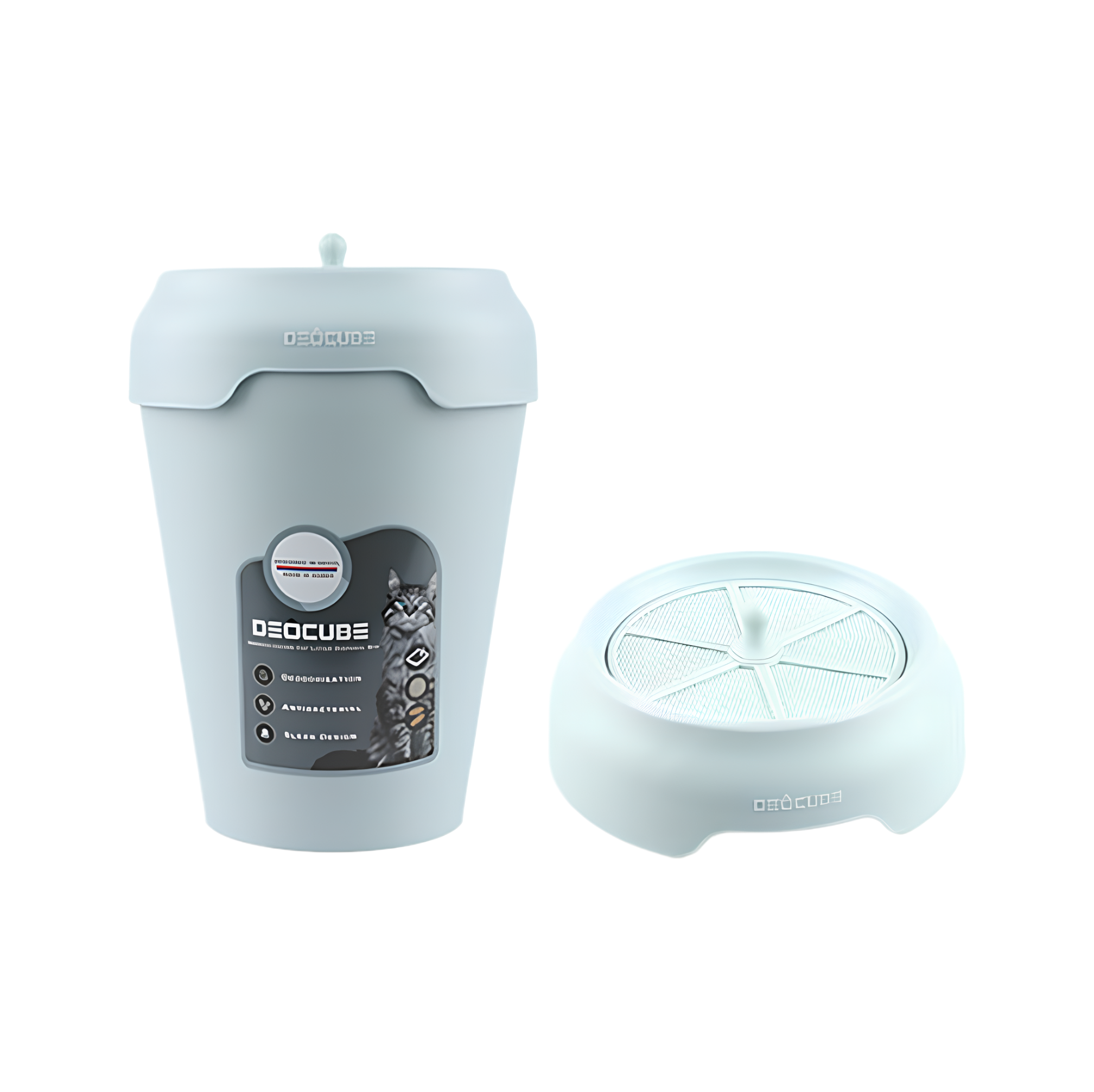 Korea Deocube deodorizing and antibacterial cat toilet bowl 4.5 L + replacement cover SET