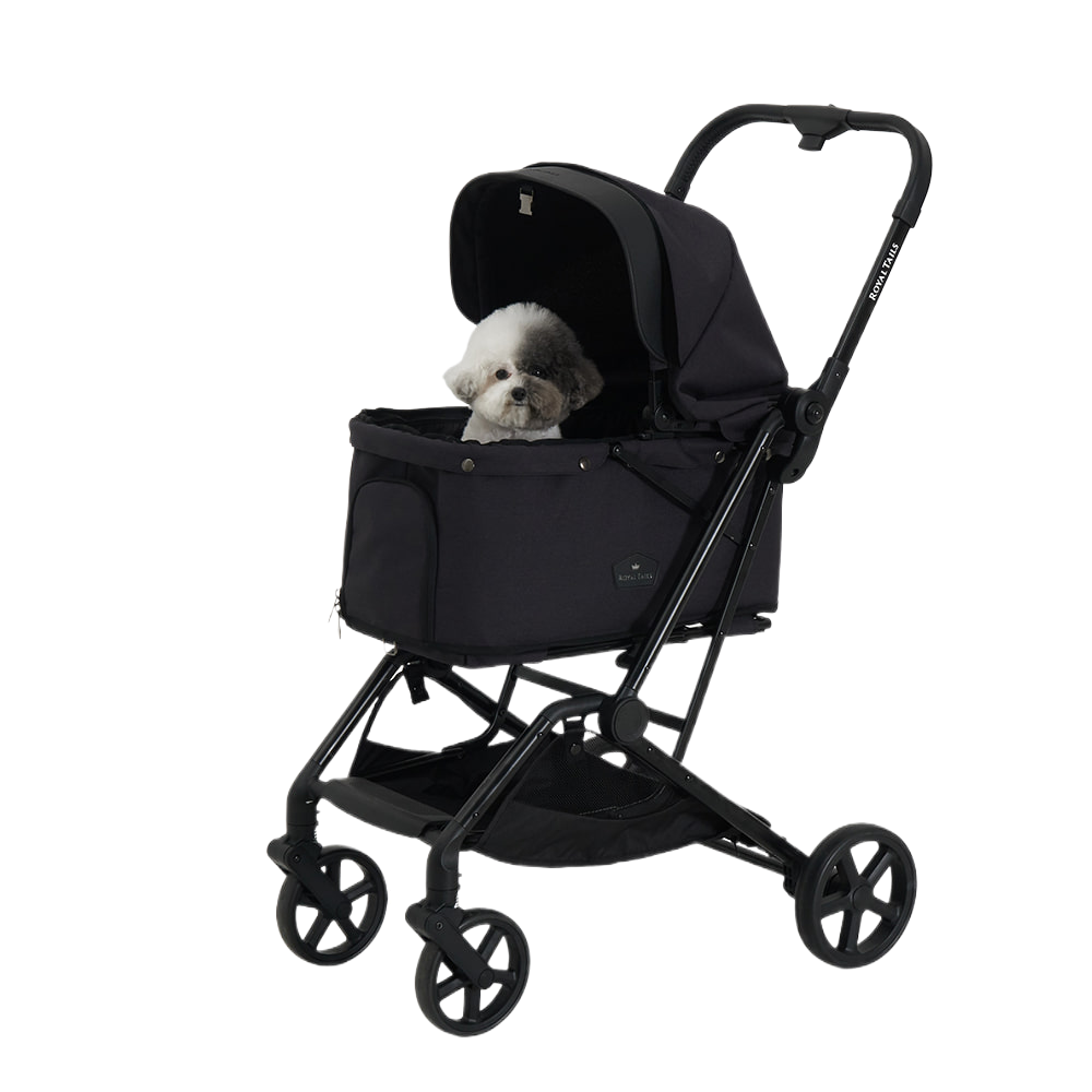 韓國 Royaltails 雙開敞篷寵物推車 Florence Plus|一秒自動收車|黎明黑 - 高品質寵物推車 - 特價 $TWD 15120|LOVE PET FAMILY
