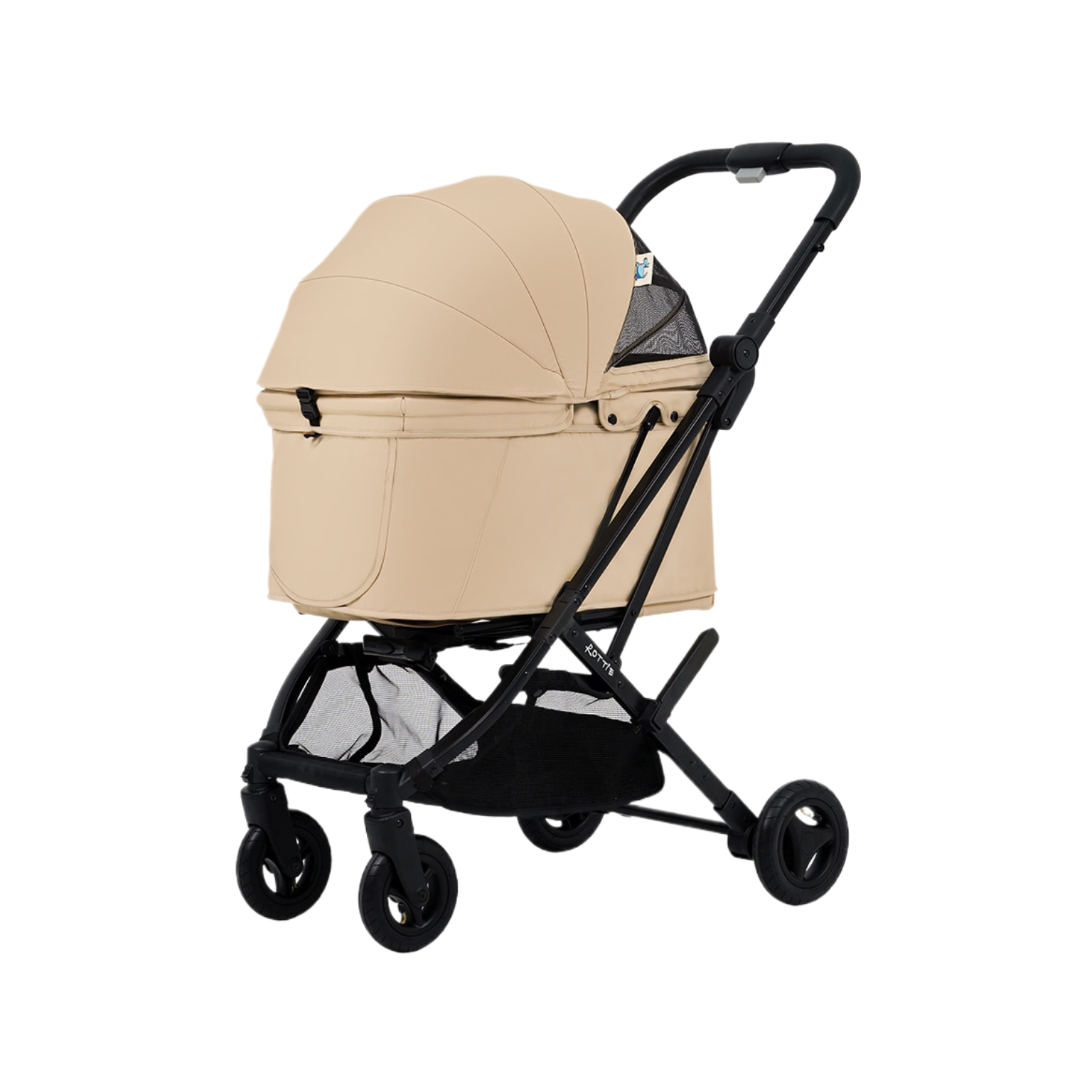 韓國 Rottie 雙開敞篷氣輪寵物推車 Noblesse Dome A |一秒自動收車|沙漠棕 - 高品質寵物推車 - 特價 $TWD 12750|LOVE PET FAMILY