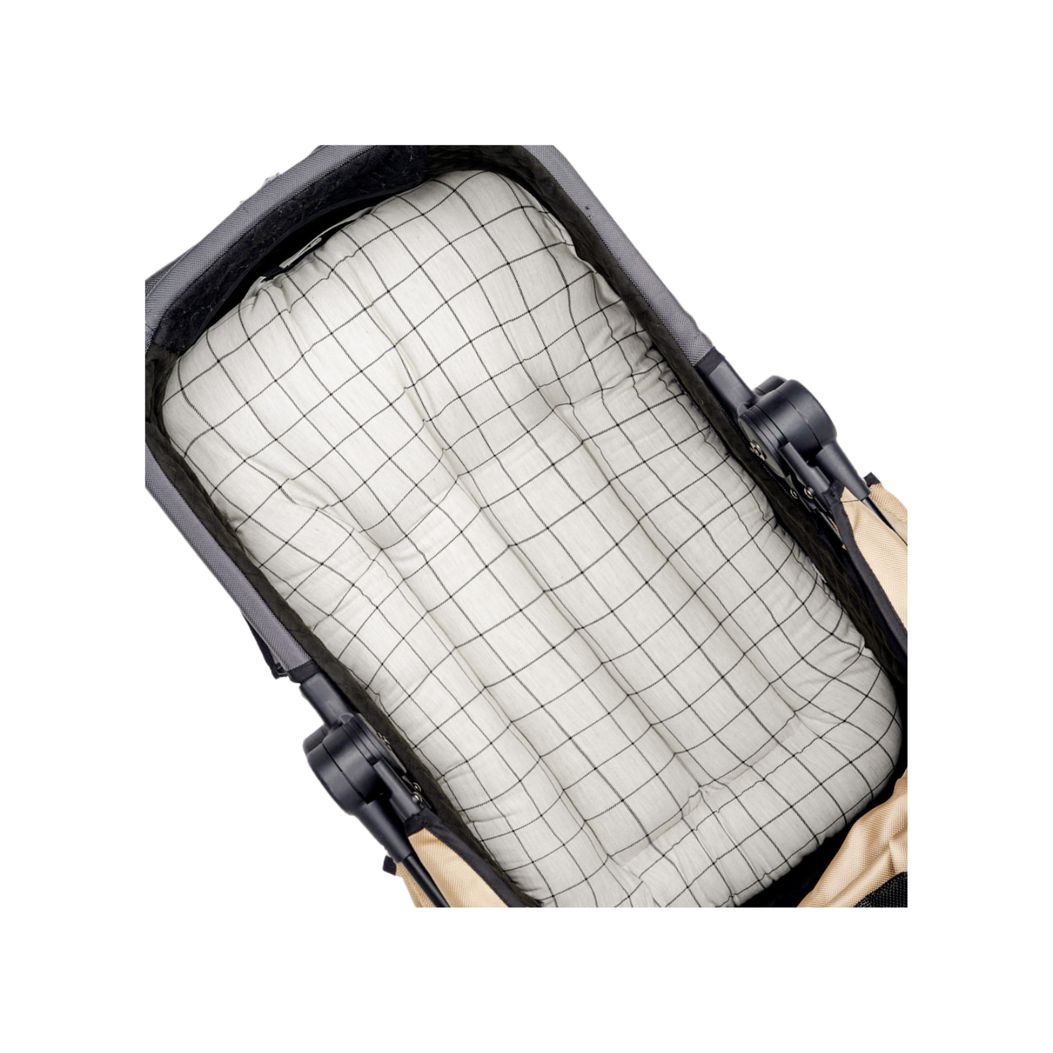 韓國 Rottie 寵物推車配件推車座艙墊|格紋灰 - LOVE PET FAMILY