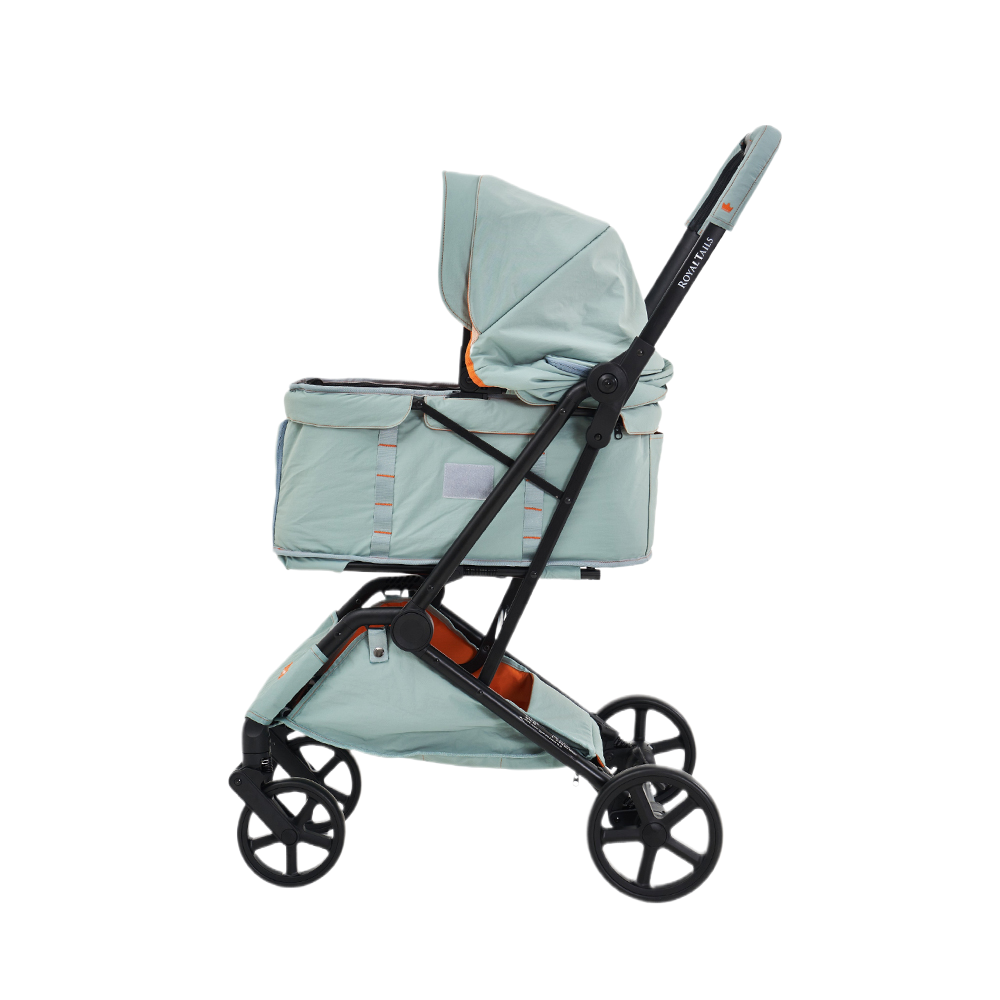 韓國 Royaltails 雙開敞篷防水布寵物推車 Florence Jumper Plus|一秒自動收車|天青綠 - 高品質寵物推車 - 特價 $TWD 16920|LOVE PET FAMILY
