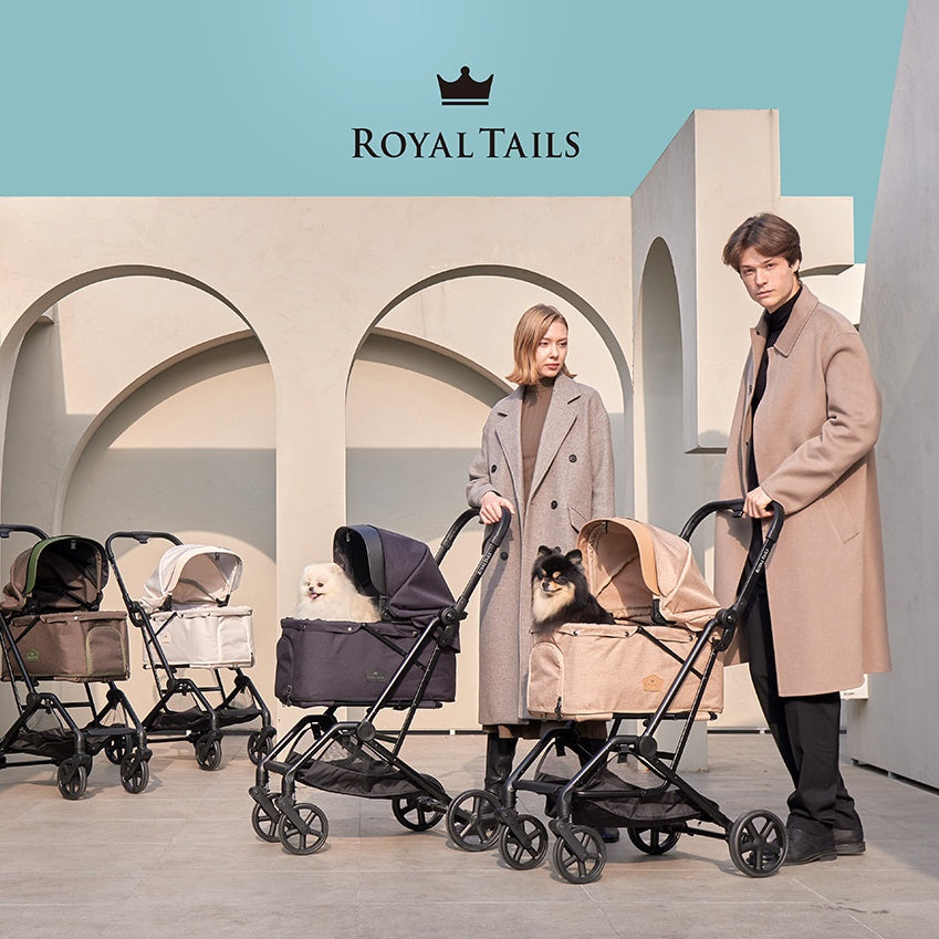 韓國 Royaltails 雙開敞篷寵物推車 Florence|一秒自動收車|卡其綠 - 高品質寵物推車 - 特價 $TWD 13320|LOVE PET FAMILY