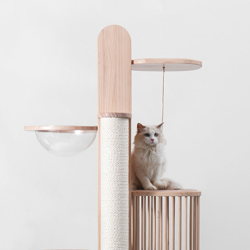 Meoooow 貓跳台爬架｜實木｜蔦屋｜三層含太空艙 - LOVE PET FAMILY