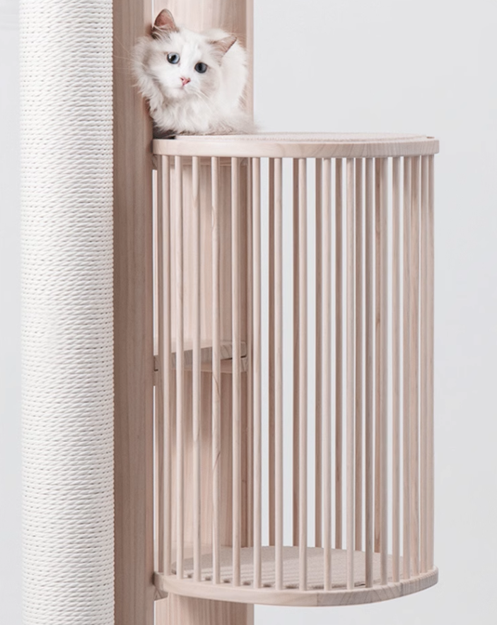 Meoooow 貓跳台爬架｜實木｜蔦屋｜三層含太空艙 - LOVE PET FAMILY