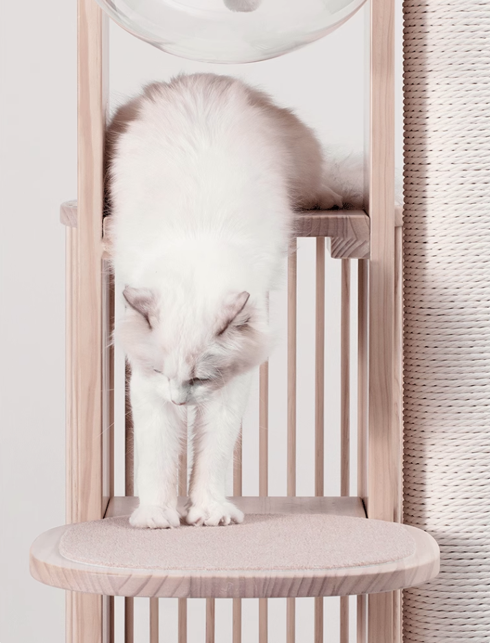 Meoooow 貓跳台爬架｜實木｜蔦屋｜三層含太空艙 - LOVE PET FAMILY