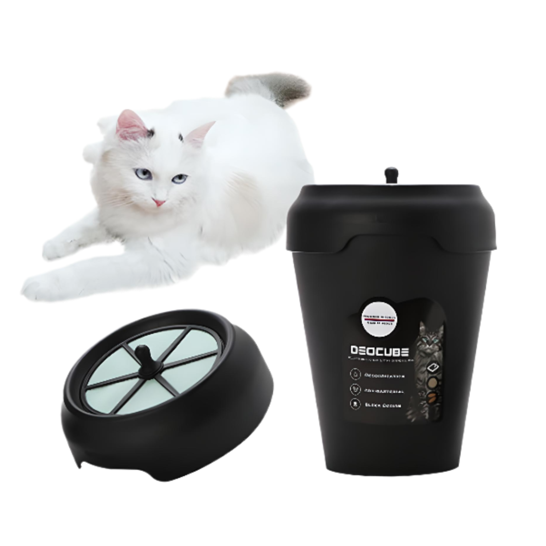 韓国デオキューブ 消臭・抗菌猫用便器 4.5L (替えカバー×1個付き) 【TEST】 