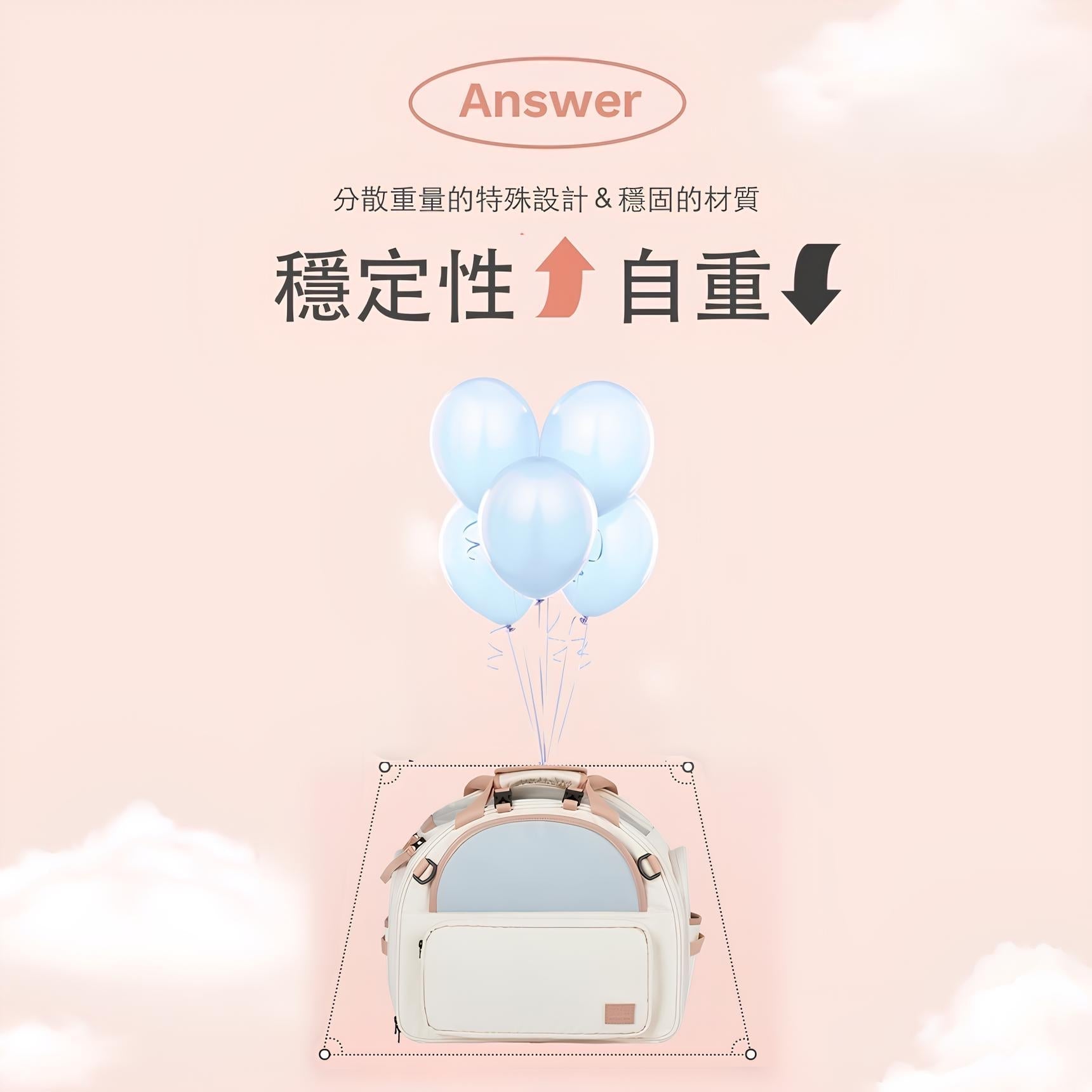 韓國 Adoptme 6合1多功能寵物外出背包｜霧霾灰白 - 高品質寵物背包 - 特價 $TWD 3840｜LOVE PET FAMILY