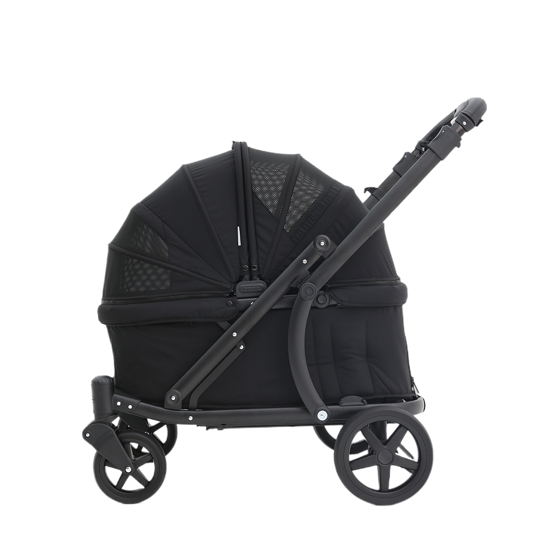 [Wholesale] 韓國 POMPOLARR PET 低重心雙開敞篷寵物推車｜一秒自動收車｜黎明黑 - 高品質 - 特價 $TWD 25800｜LOVE PET FAMILY