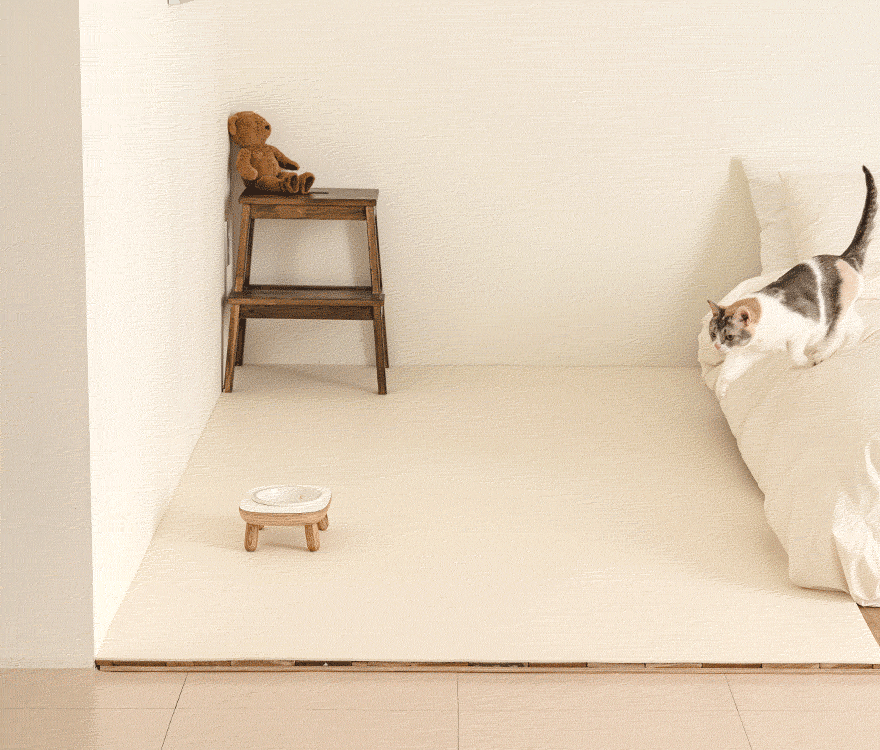韓國 guruguru 捲式寵物防滑防水地墊｜奶油白 - 高品質寵物防滑地墊 - 特價 $TWD 2780｜LOVE PET FAMILY